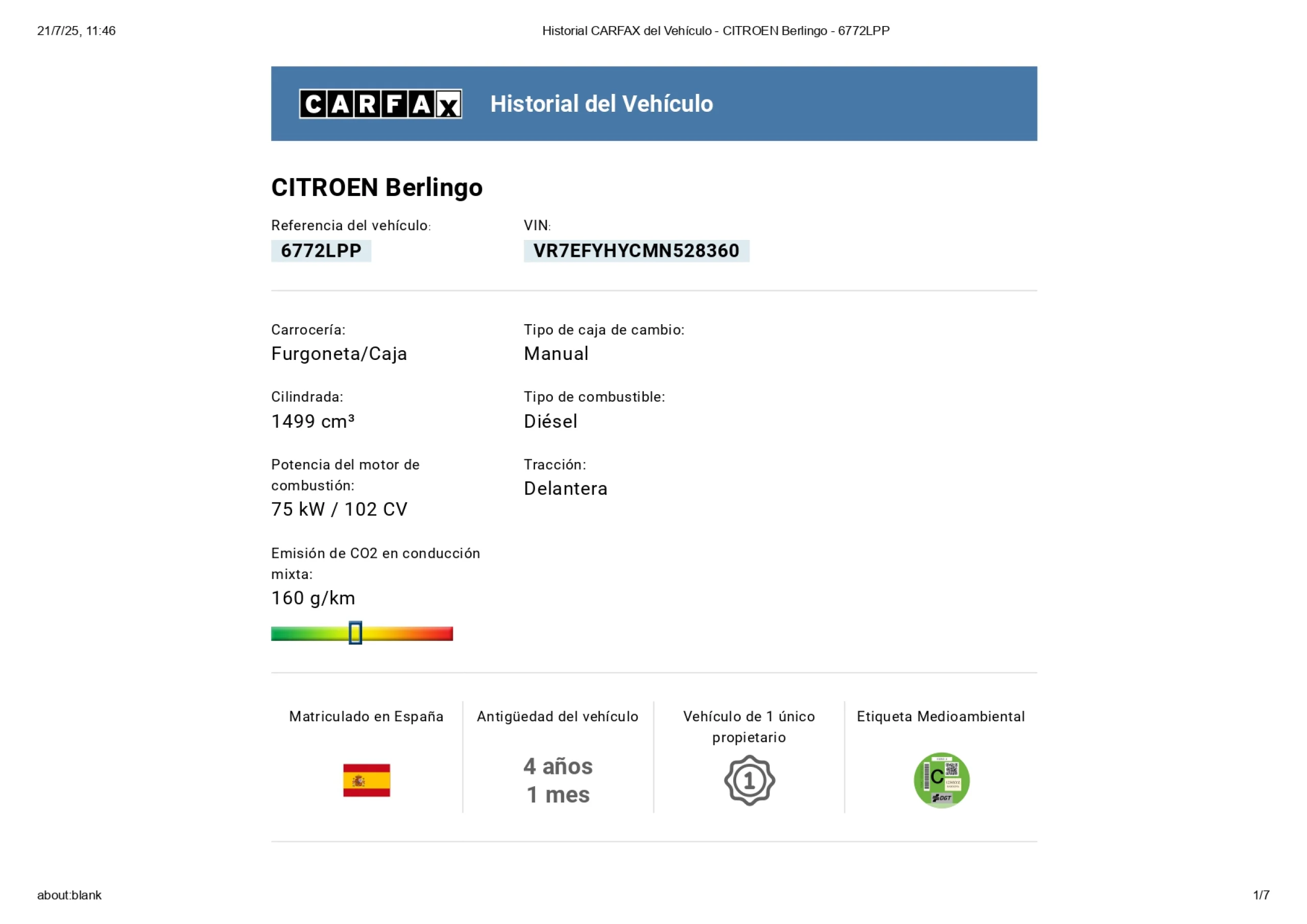 Citroen Berlingo Furgón Talla M 102 CV - Foto 11